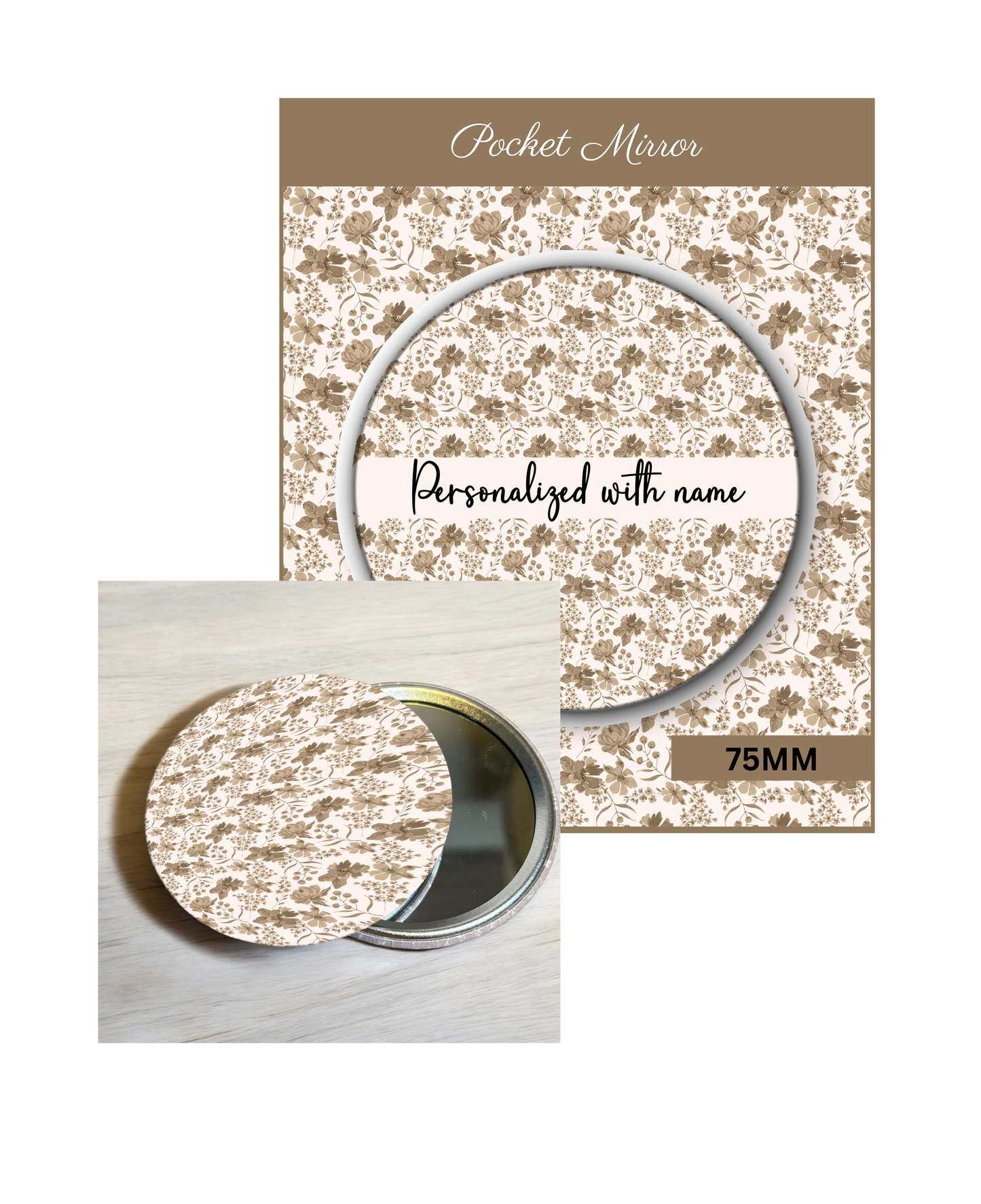 Nude and Neutrals- 3' Pocket Mirror Badges