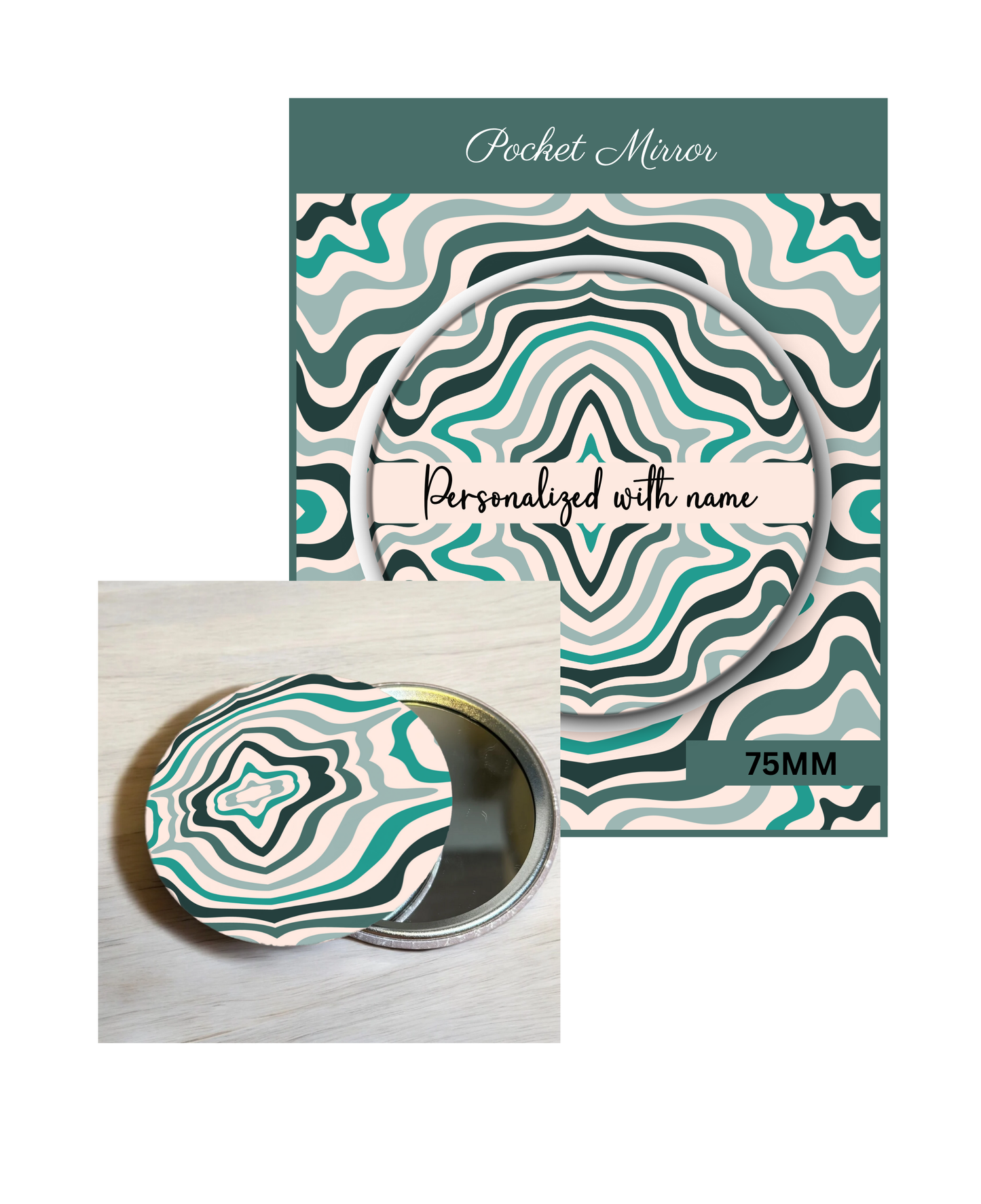 Red and Green (Assorted)- 3' Pocket Mirror Badges