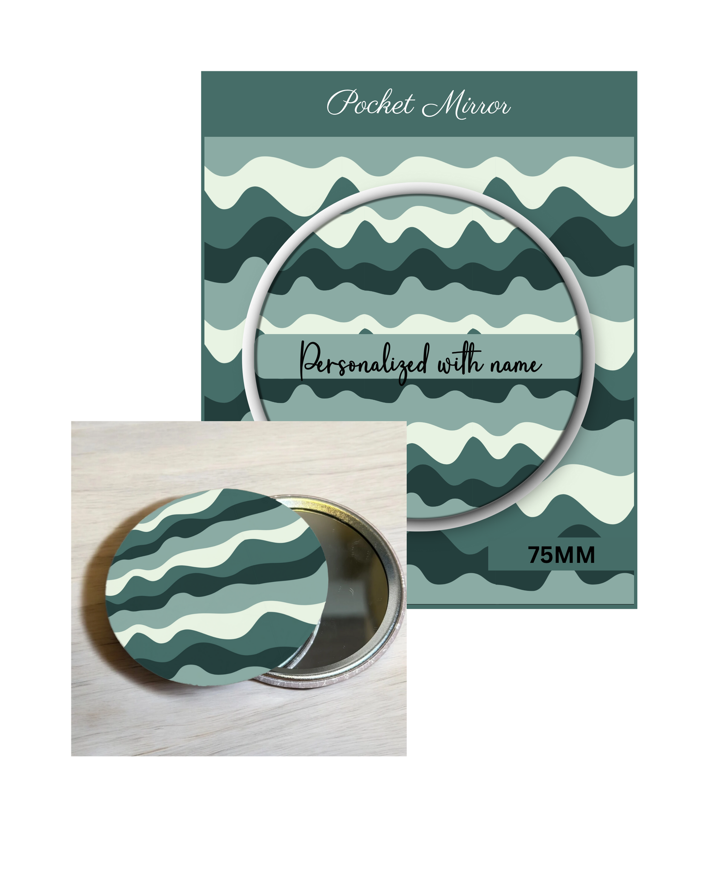 Red and Green (Assorted)- 3' Pocket Mirror Badges