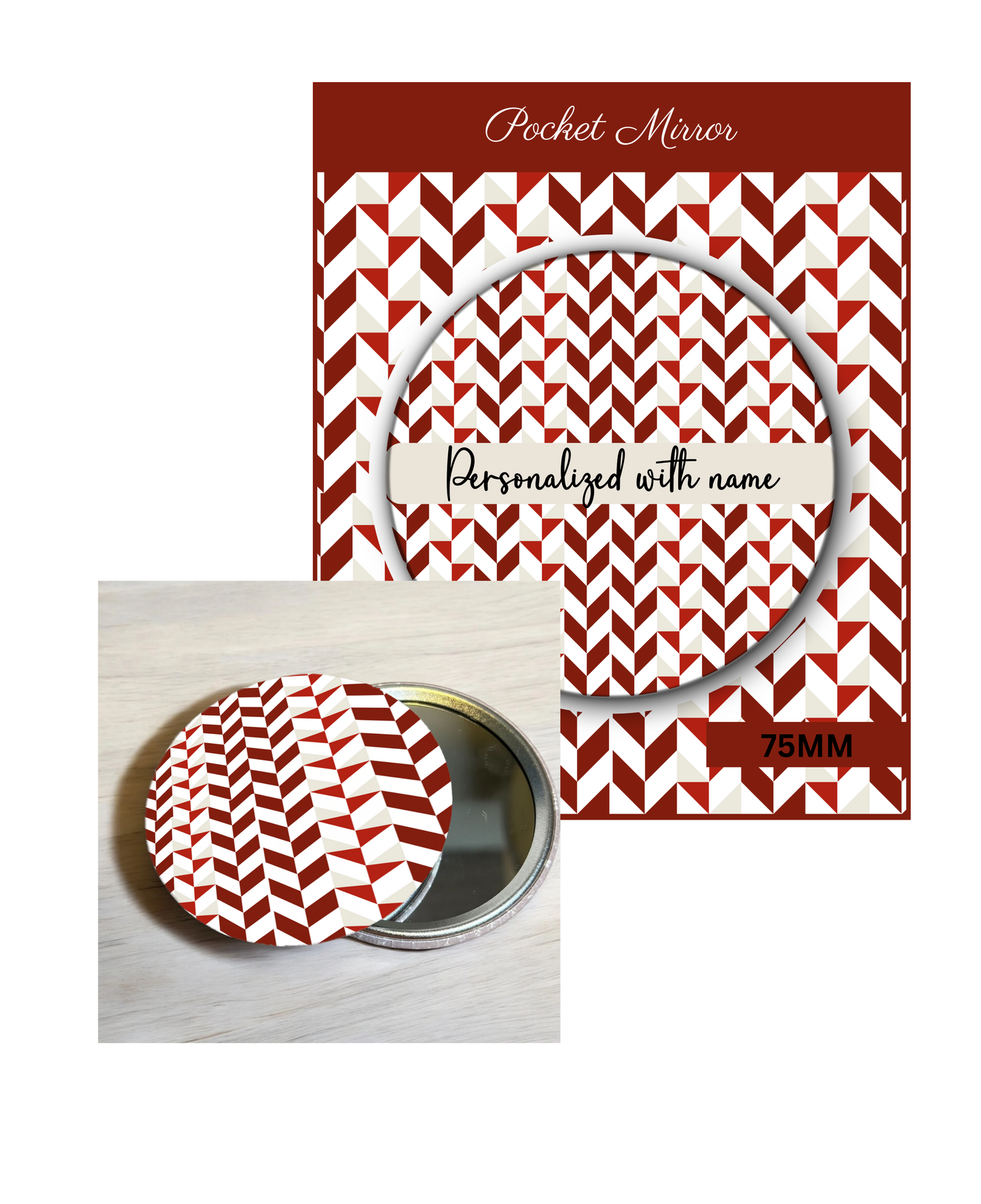 Red and Green (Assorted)- 3' Pocket Mirror Badges