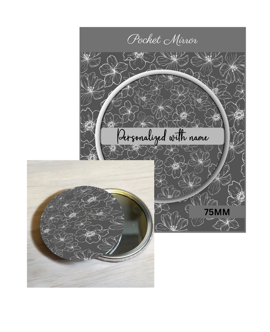 Black & Gray- 3' Pocket Mirror Badges
