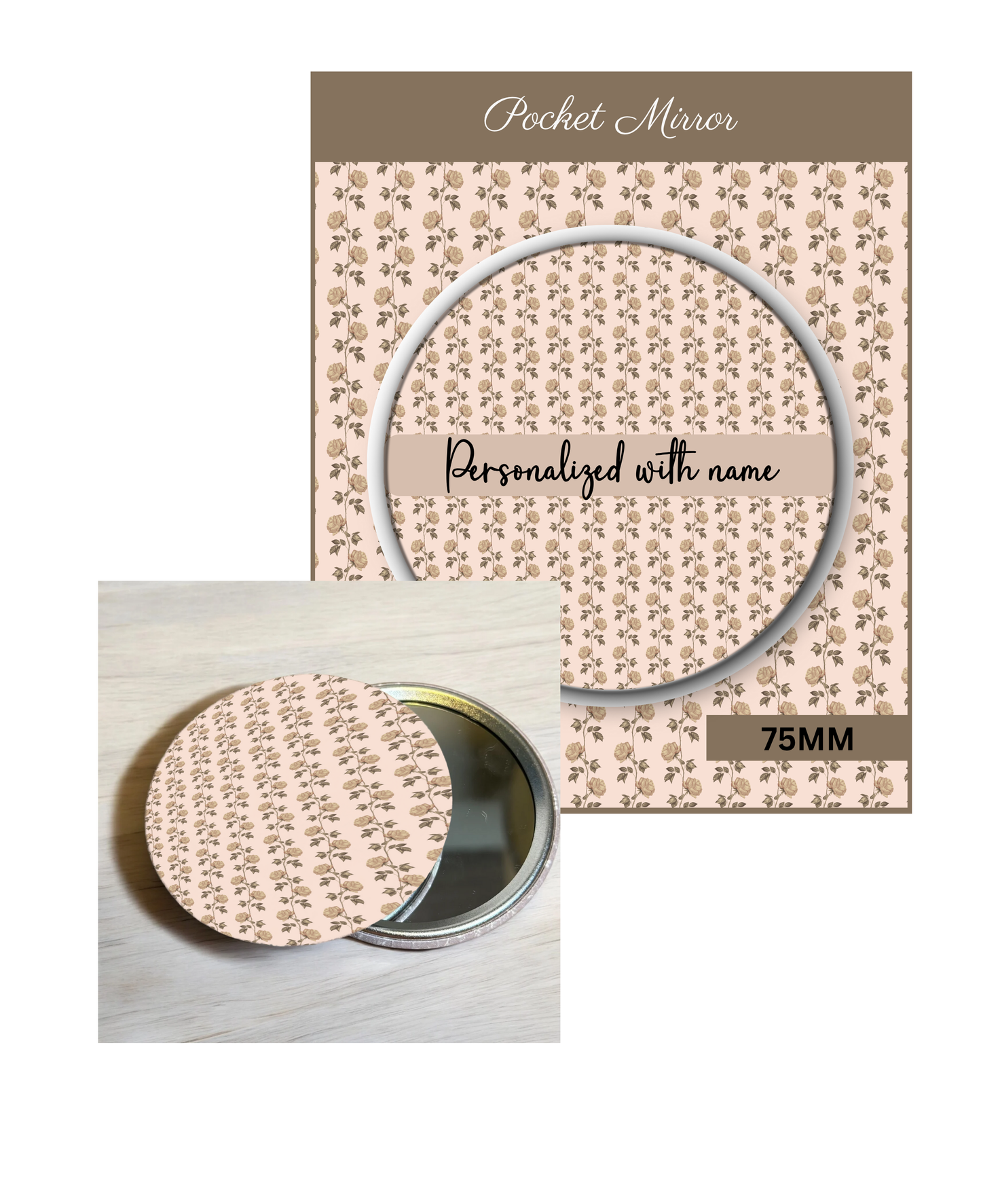 Nude and Neutrals- 3' Pocket Mirror Badges