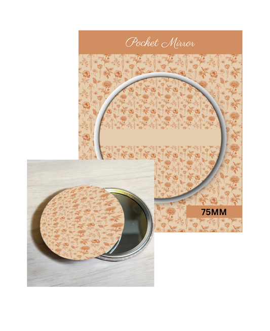 Peach Tangerine - 3' Pocket Mirror Badges