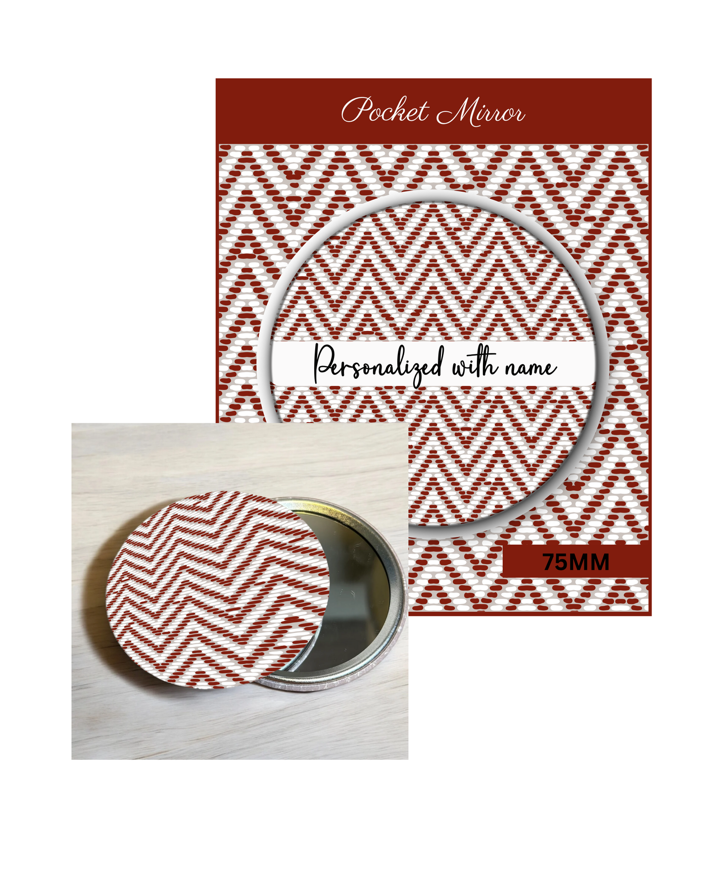 Red and Green (Assorted)- 3' Pocket Mirror Badges