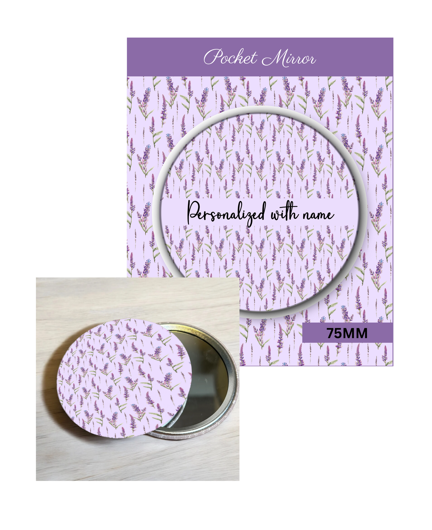 Lavender and Lilac - 3' Pocket Mirror Badges