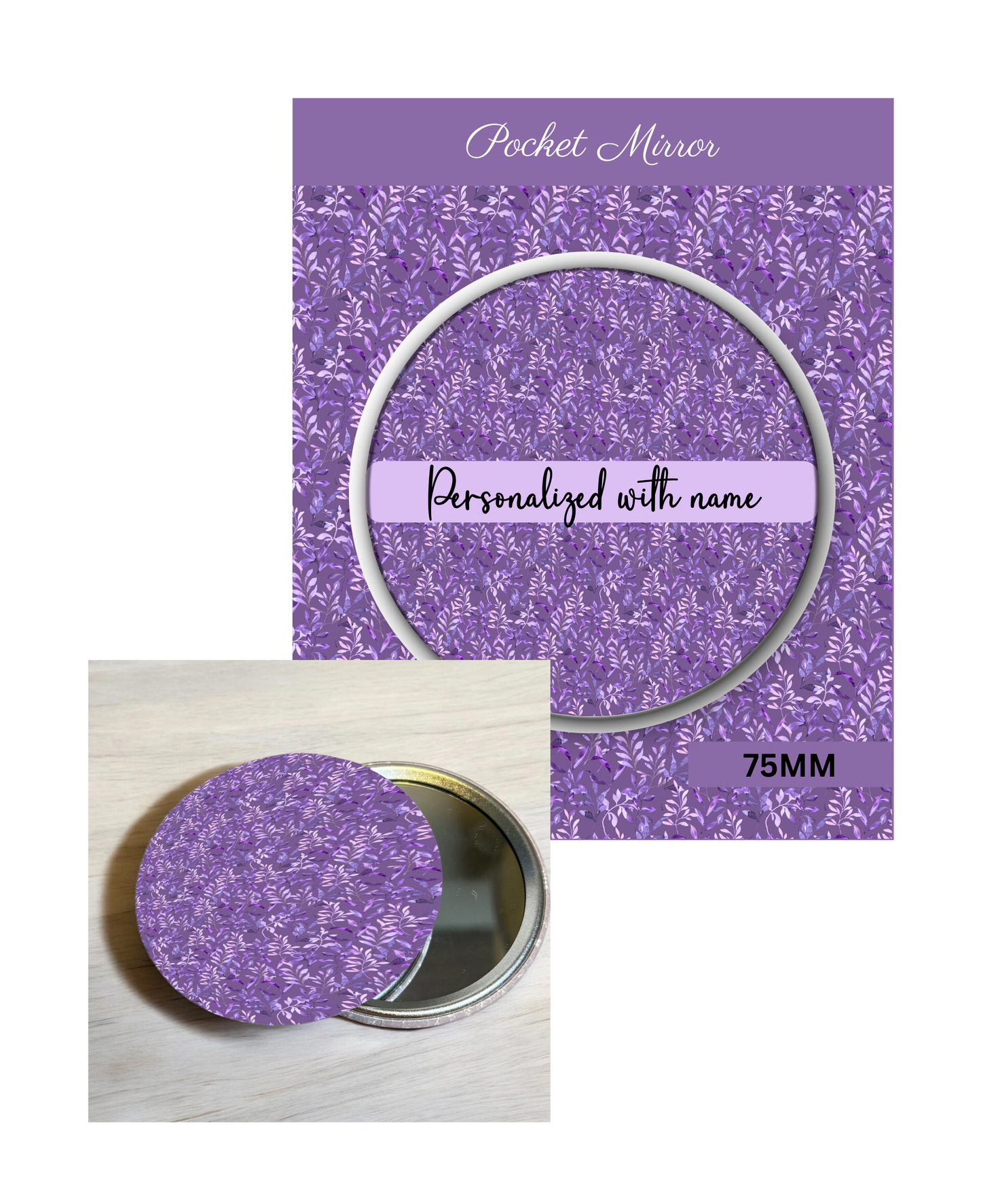 Lavender and Lilac - 3' Pocket Mirror Badges