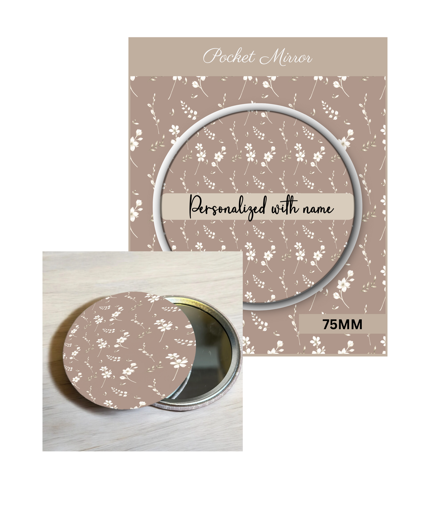 Nude and Neutrals- 3' Pocket Mirror Badges