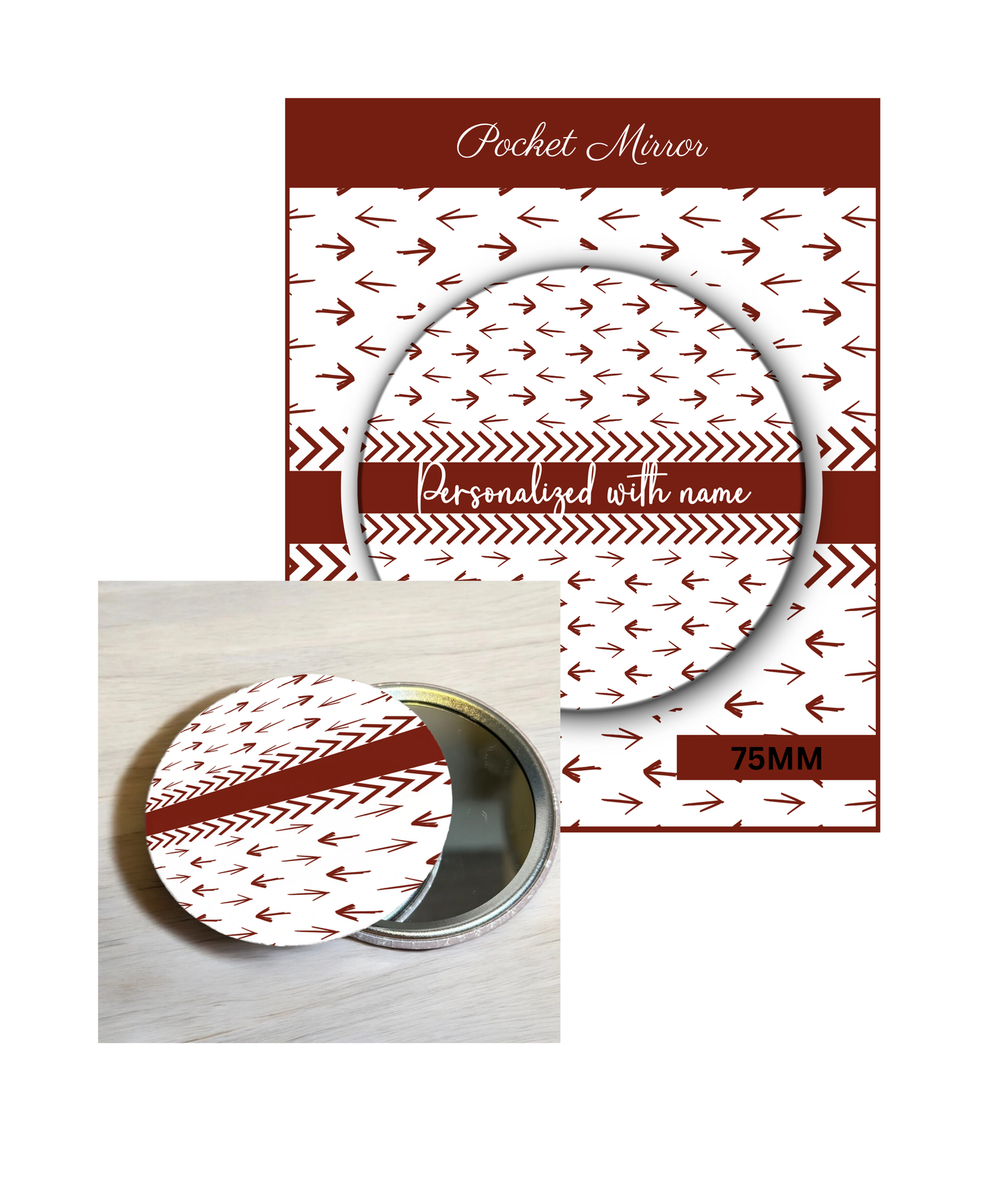 Red and Green (Assorted)- 3' Pocket Mirror Badges