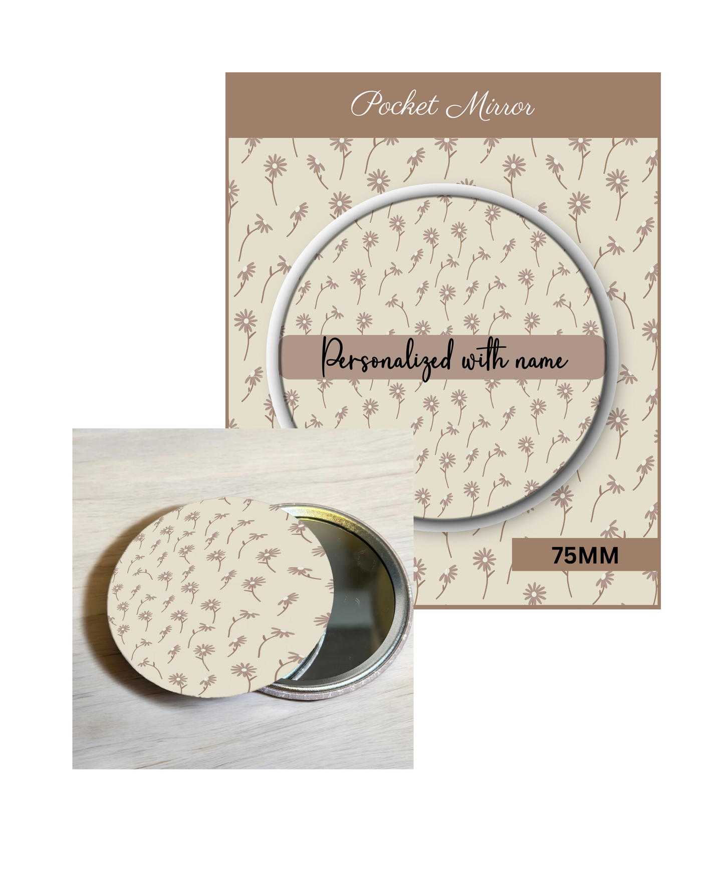 Nude and Neutrals- 3' Pocket Mirror Badges