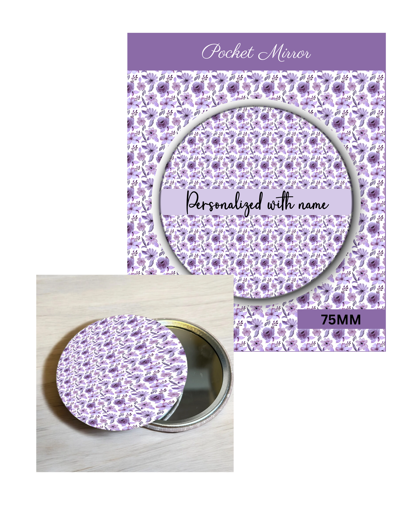 Lavender and Lilac - 3' Pocket Mirror Badges