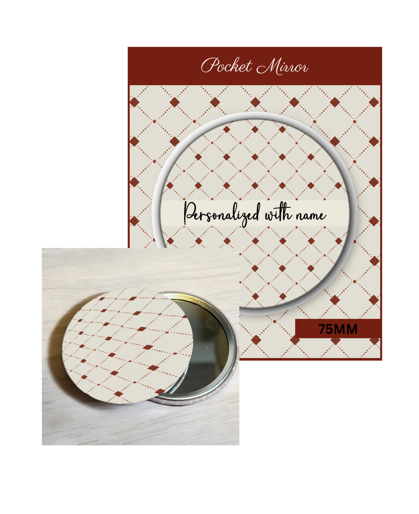 Red and Green (Assorted)- 3' Pocket Mirror Badges