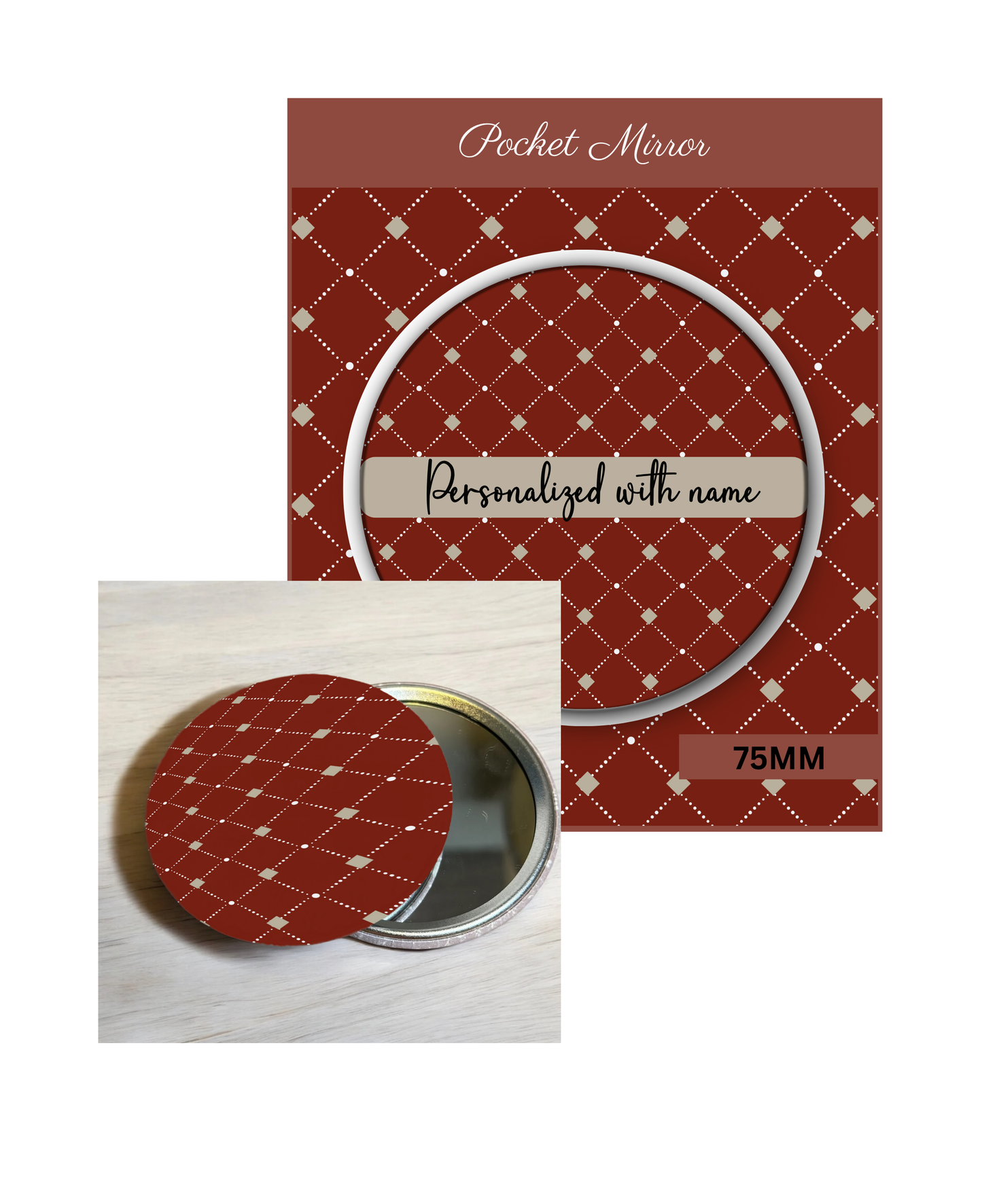 Red and Green (Assorted)- 3' Pocket Mirror Badges