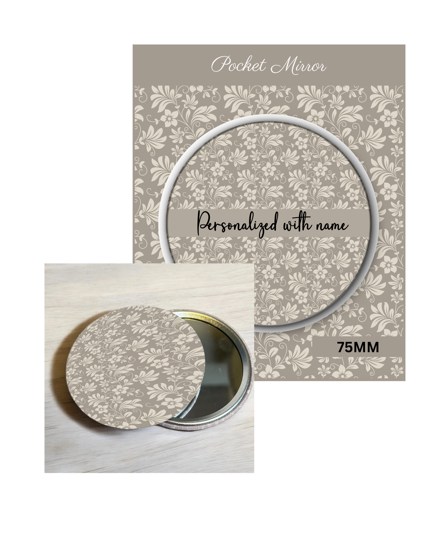 Nude and Neutrals- 3' Pocket Mirror Badges