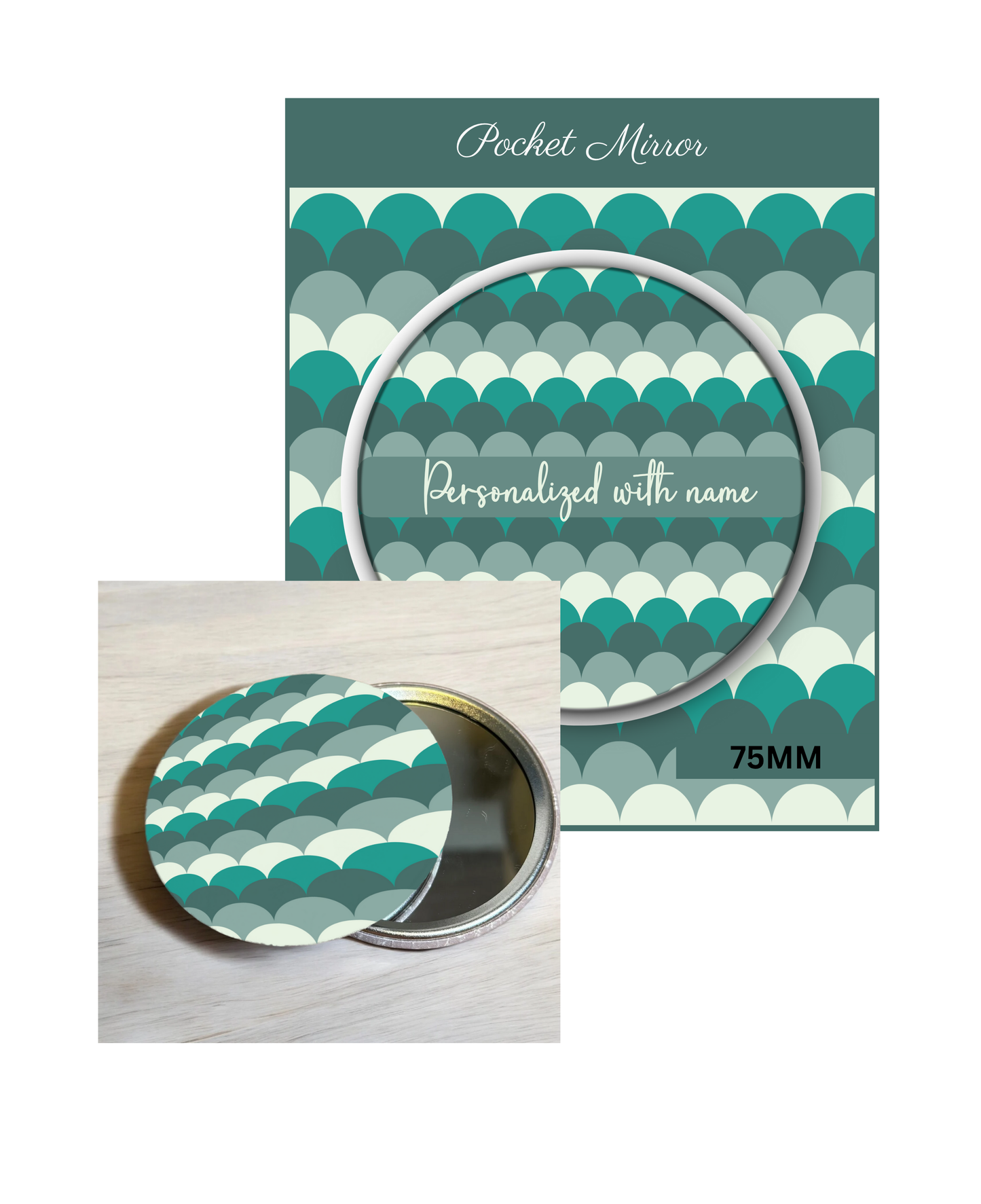 Red and Green (Assorted)- 3' Pocket Mirror Badges