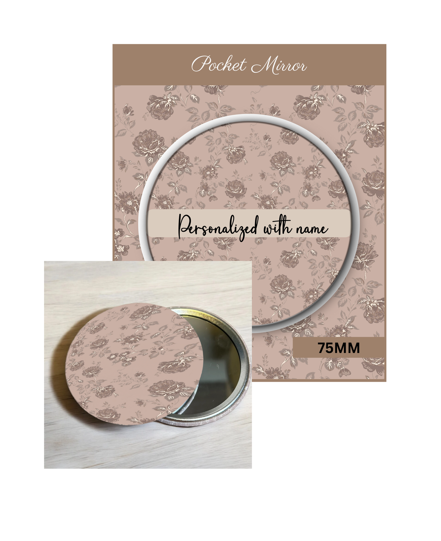 Nude and Neutrals- 3' Pocket Mirror Badges