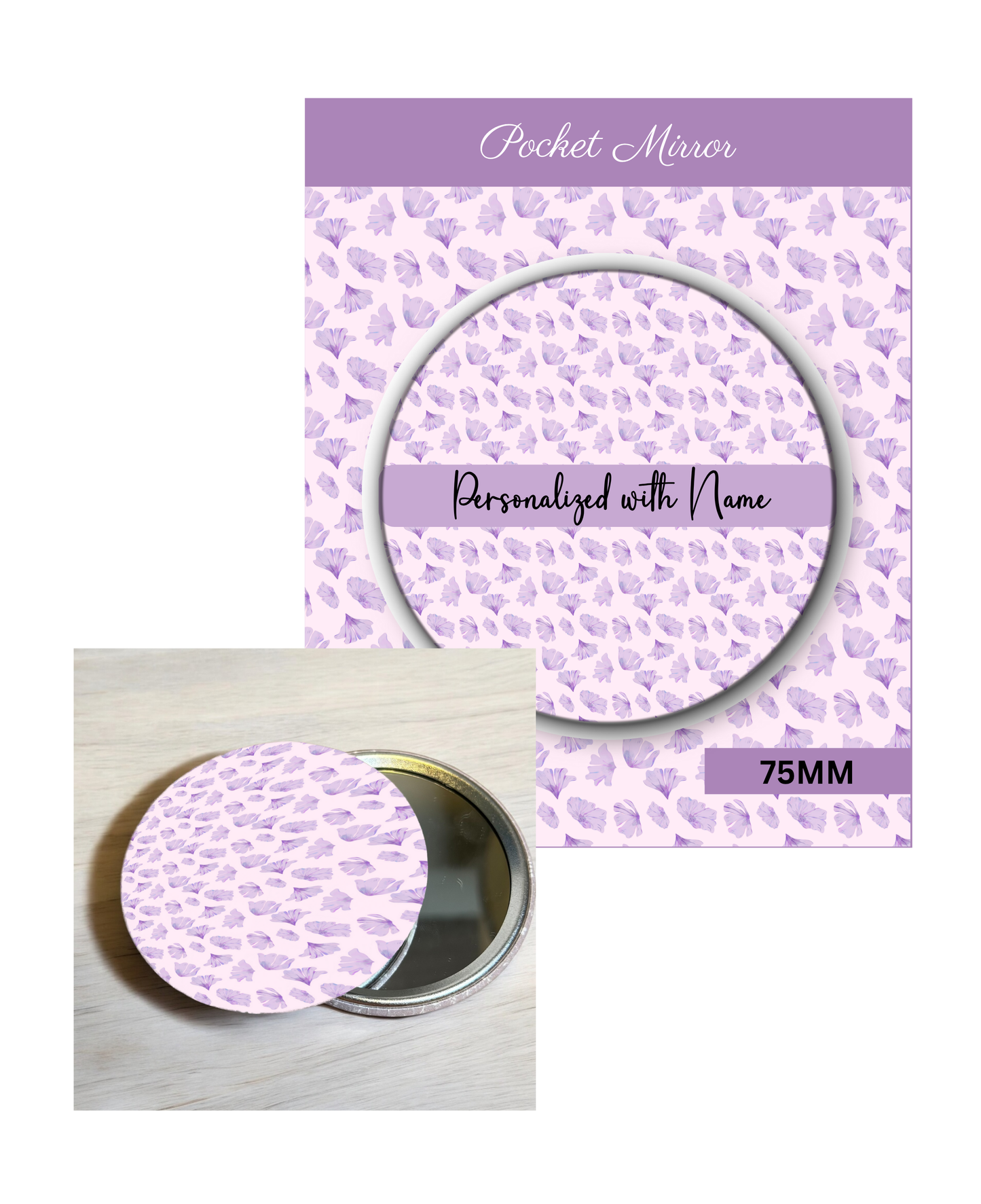 Lavender and Lilac - 3' Pocket Mirror Badges