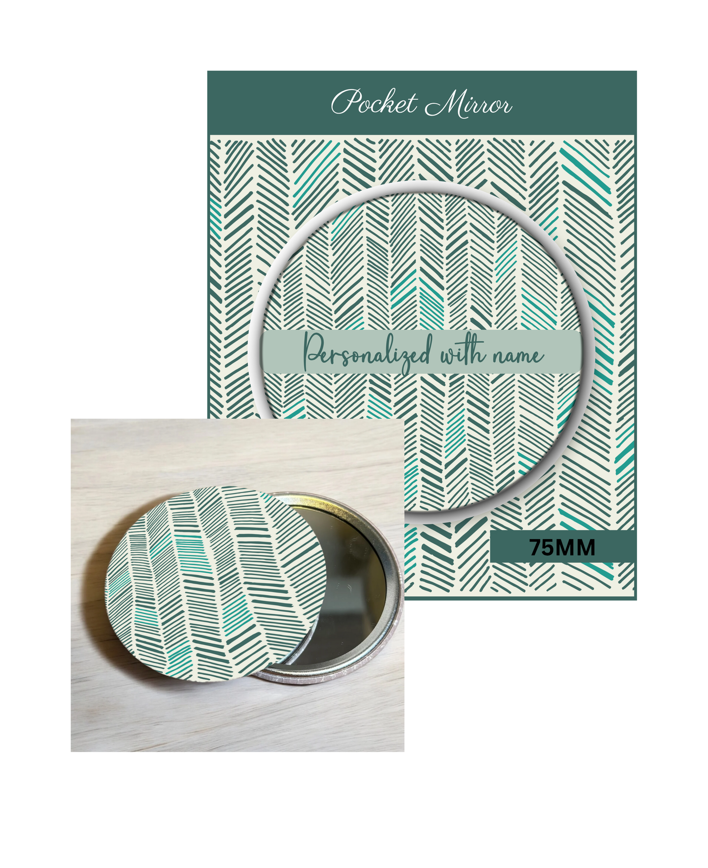 Red and Green (Assorted)- 3' Pocket Mirror Badges