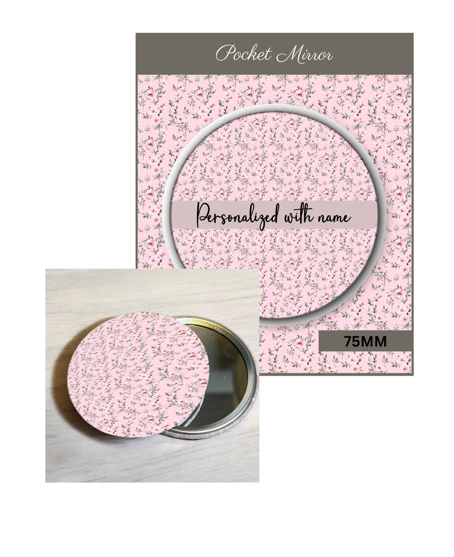 Pink and Blush- 3' Pocket Mirror Badges