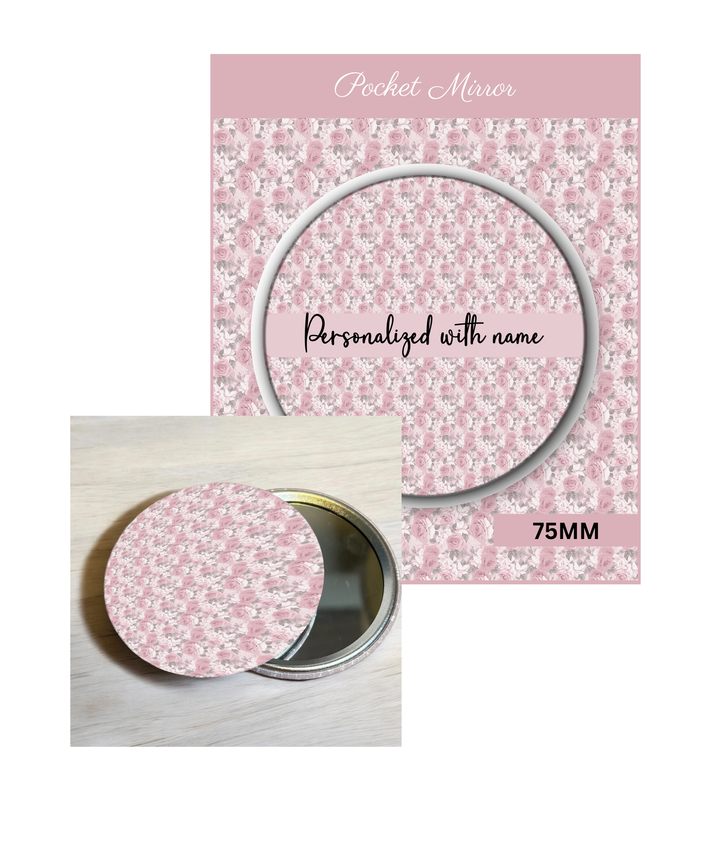 Pink and Blush- 3' Pocket Mirror Badges